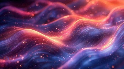 Captivating Abstract Background Featuring Flowing Waves of Colorful Light and Sparkles for Creative Projects and Digital Art Applications
