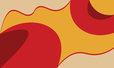 Image with curved shapes and high contrast colors in red, peach and orange, ideal for wall art, posters and wallpapers