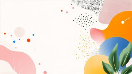 Fototapeta premium Colorful abstract background with shapes and patterns featuring vibrant colors and organic elements in a creative layout
