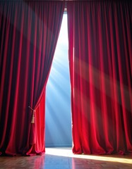 red stage curtains