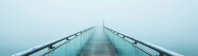 Fototapeta premium An endless bridge of frosted glass over a digital void