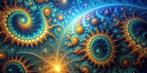 Abstract photo of fractal patterns reflected in multiple perspectives