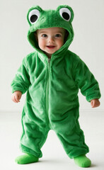 baby wearing a frog costume generated by AI

