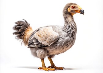 Fototapeta premium Captivating Full Body Image of a Dodo Bird on a White Background in Perfect Rule of Thirds Composition for Nature and Wildlife Photography Enthusiasts