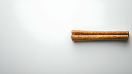 Two cinnamon sticks placed on a clean white background, showcasing their natural texture and warm brown tone. Perfect for culinary, holiday, or minimalist design concepts.