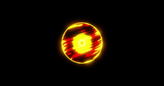 Cartoon Anime Style Red Fire Energy or Magic Ball Swirls in a Loop