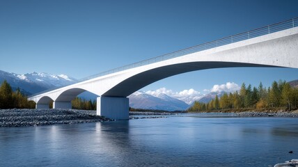 Naklejka premium Discover how a modern bridge connects landscapes and cultures