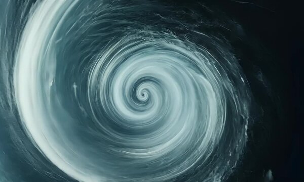 A swirling vortex of turbulent water and clouds, depicting a powerful natural phenomenon.