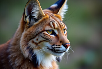 Obraz premium A portrait of a lynx in a natural setting.