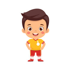 Footballer Cute Worker Work Job Profession Professional Occupation Cartoon Character
