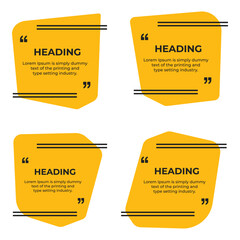 Heading simple text frame banner outline vector illustration set