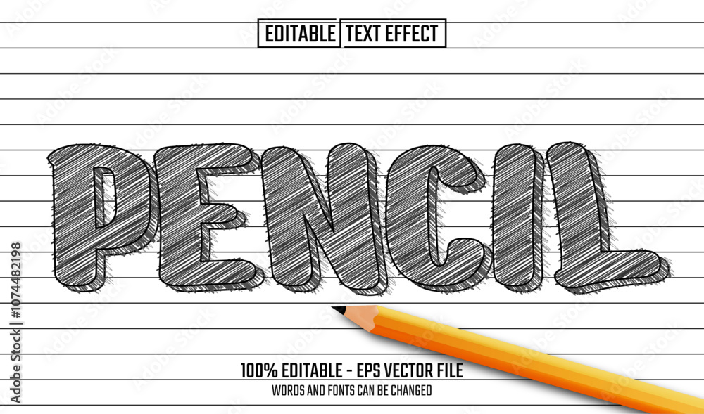 Canvas Prints pencil editable text effect