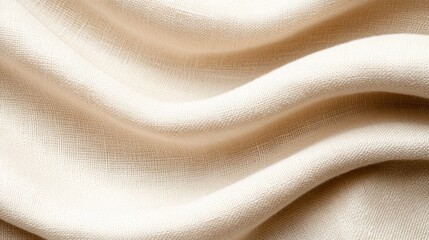 Beige Fabric with Soft Folds Background