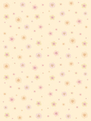  Pastel flowers on bright yellow background