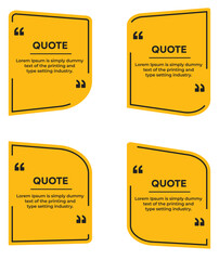 Quote text box frame flat shapes banner with Quotation marks set