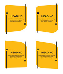 Heading text box with quote marks simple flat vector illustration