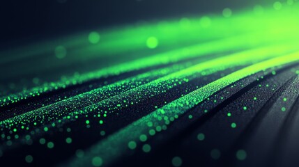 Green Particle Streaks on Dark Background
