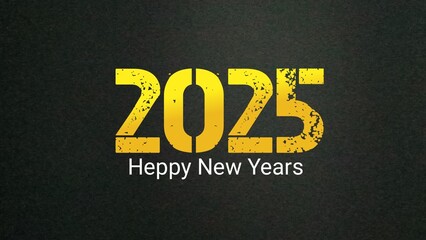 Heppy New Years Background Black 2025