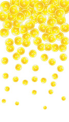 Ferritin round droplets scattered randomly.