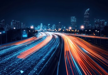 Fototapeta premium City Lights and Traffic.