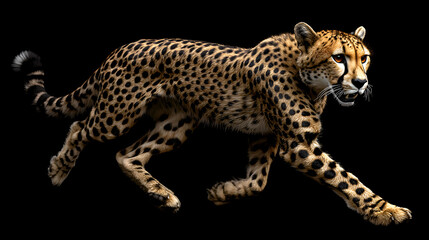 Graceful Cheetah Running Fast in Natural Habitat of African Wildlife