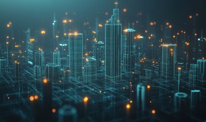 Obraz premium Digital Cityscape.