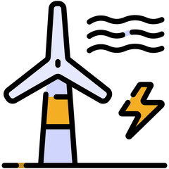 windmill filled line icon