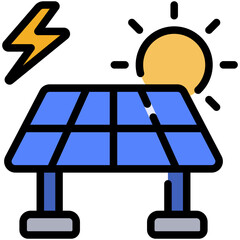 solar panel filled line icon