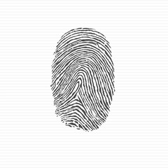 Finger print, trace imprint Biometric identity vector illustration