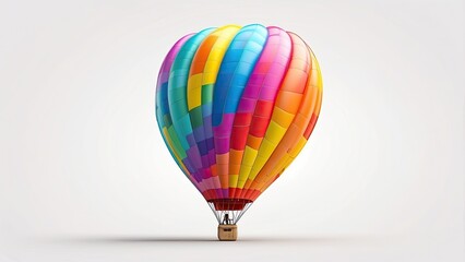 Naklejka premium PNG of a colorful hot air balloon isolated against a clear or white backdrop
