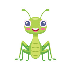 Fototapeta premium Praying Mantis Insect Bug Animal Animation Kawaii Character Pest 