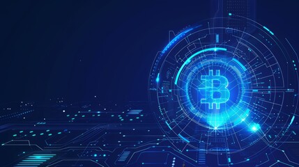 Fototapeta premium bitcoin, virtual currency, gold coins,