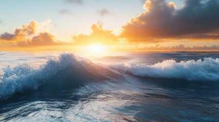 Fototapeta premium High-resolution landscape with serene ocean waves.
