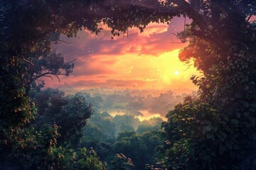 Fototapeta premium Capture a breathtaking panoramic view with lush