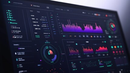 Obraz premium Interface that displays real-time metrics and controls.