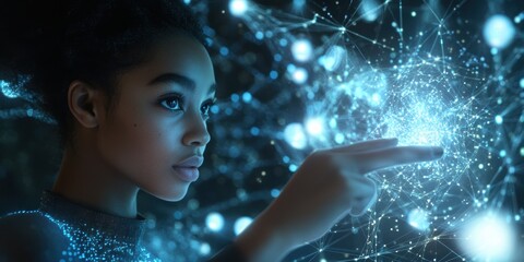 Woman Touching Network.