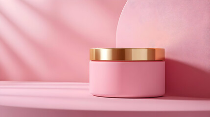 Pink and Gold Jar 3D Illustration