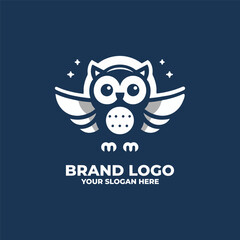 a minimalist logo of an owl