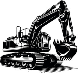 Simple Excavator Silhouette for Construction Business Logo © MST. THAMIN BEGUM