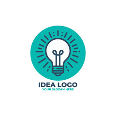 a flat logo of a light bulb