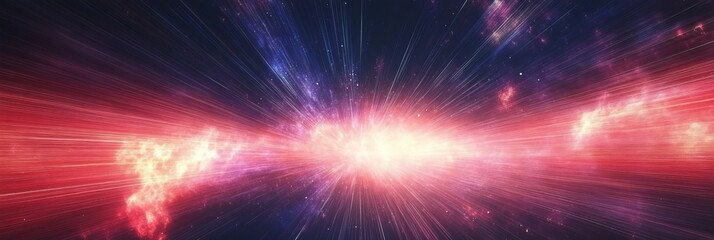 Fototapeta premium Abstract Hyperspace Warp Tunnel Effect in Outer Space, Concept of Speed of Light and Space Travel