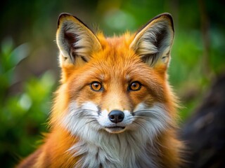 Funny Red Fox in Kamchatka: A Close-Up Portrait of a Beautiful Orange-Coated Animal in Its Natural Habitat, Showcasing the Unique Wildlife of Europe and Nature's Charm