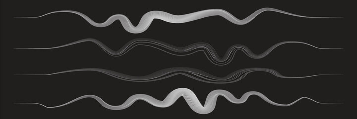 Digital sound equalizer . Audio signal frequency signal . Abstract flow linear fluid wavy shape . Acoustic volume lines .Curved lines pattern . Music sound wave . Vector illustration