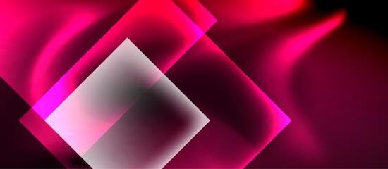 Dark neon colors with glass square shapes