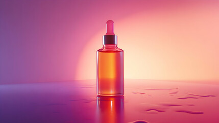 Glass Dropper Bottle Product Mockup, Realistic 3D Render