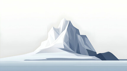 Fototapeta premium A large, white iceberg with a dark blue shadow on a clear, blue water.