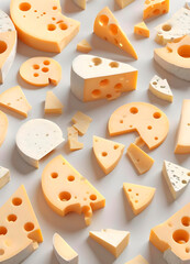 Illustration cheesy pattern abstract background Generative AI