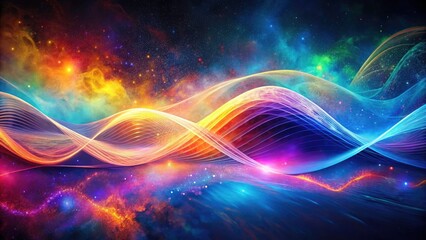 Abstract Representation of Radio Waves in Surreal Photography on Dark Background for Creative Visuals and Artistic Projects