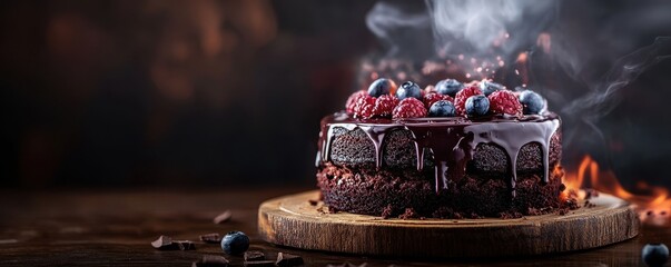 Indulge in the decadence of organic ganache elegantly dripping over rich dark chocolate.