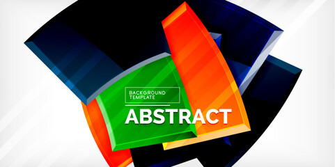 Vector abstract color geometric shapes. Illustration For Wallpaper, Banner, Background, Card, Book Illustration, landing page